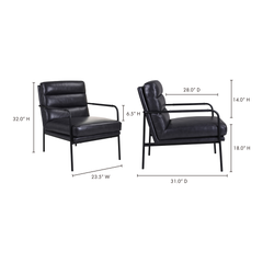 Verlaine Raven Black Chair - Ornate Home