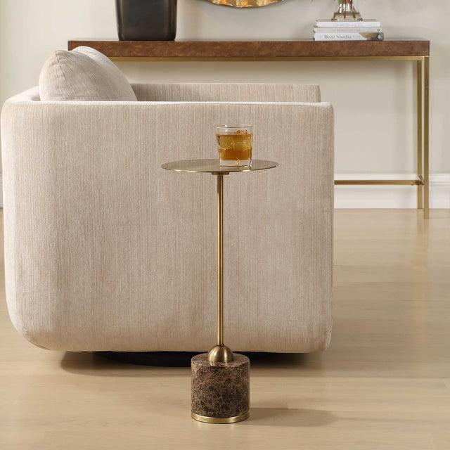 Verlin Brass Drink Table - Ornate Home