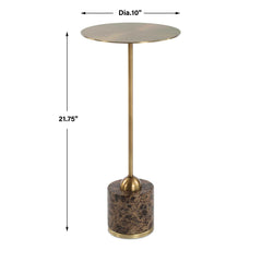 Verlin Brass Drink Table - Ornate Home