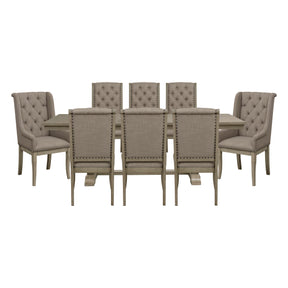 Vermillion Gray 9pc Dining Set - Ornate Home