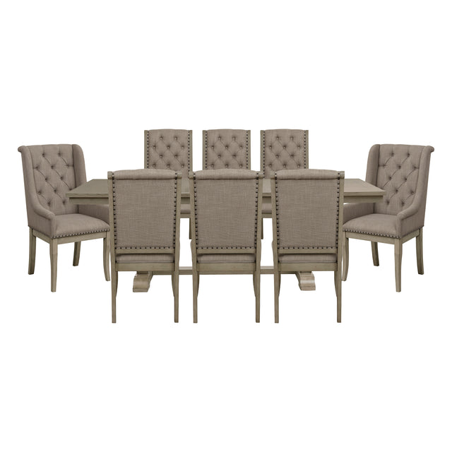 Vermillion Gray 9pc Dining Set - Ornate Home