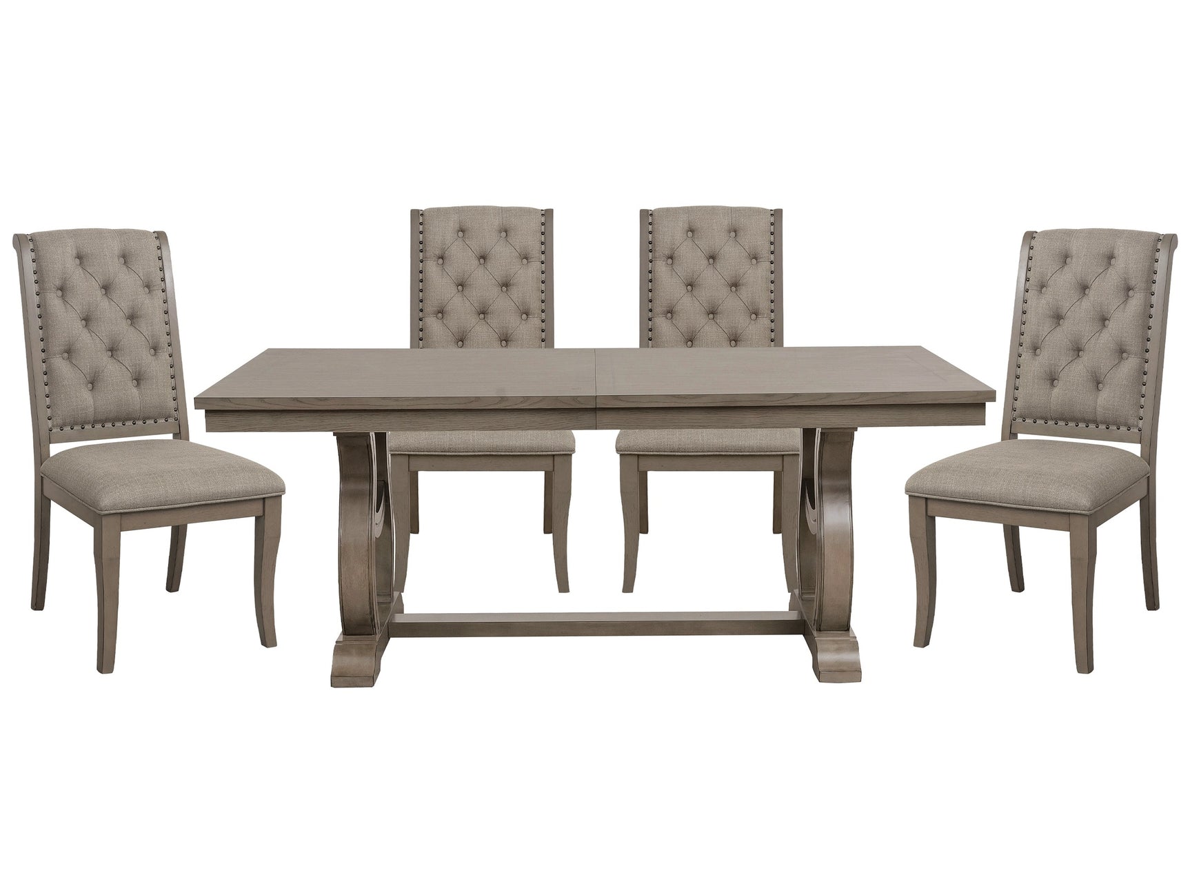 Vermillion Gray Cashmere 5-piece Dinig Table Set - Ornate Home