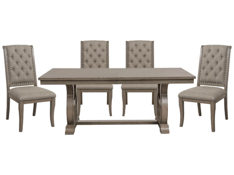 Vermillion Gray Cashmere 5-piece Dinig Table Set - Ornate Home