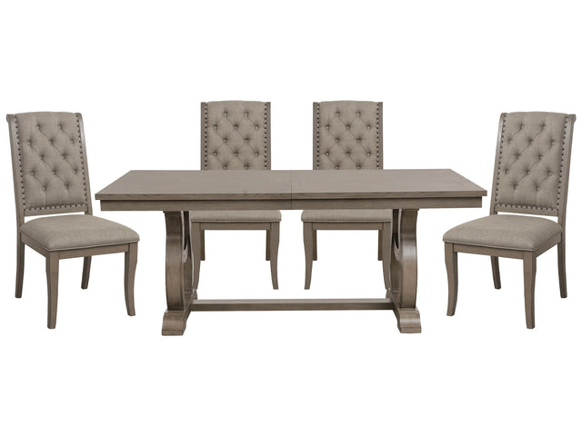 Vermillion Gray Cashmere 5-piece Dinig Table Set - Ornate Home