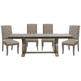 Vermillion Gray Cashmere 5-piece Dinig Table Set - Ornate Home