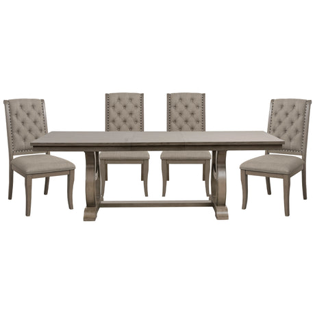 Vermillion Gray Cashmere 5-piece Dinig Table Set - Ornate Home