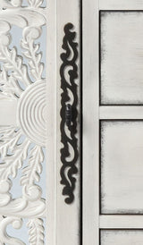 Vermont Antique White Console Cabinet - Ornate Home