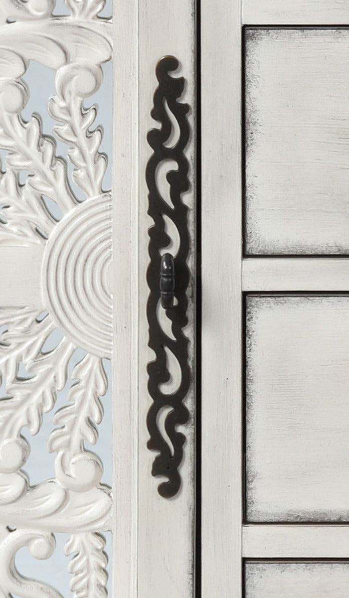 Vermont Antique White Console Cabinet - Ornate Home