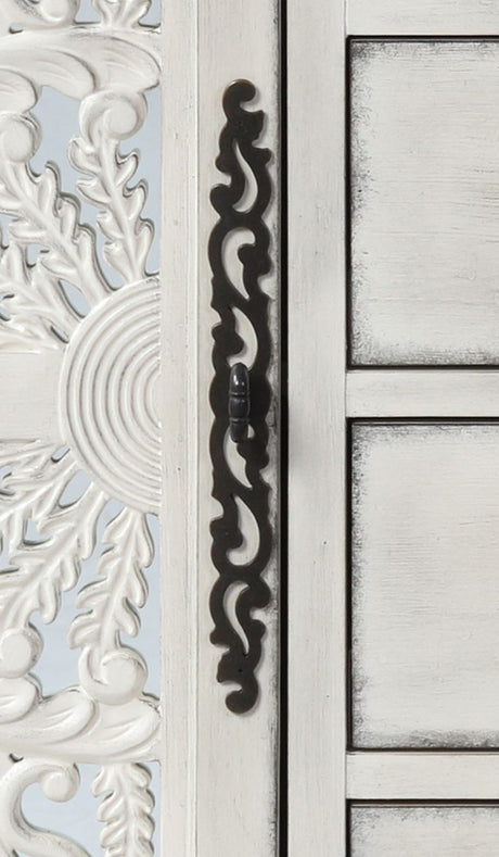 Vermont Antique White Console Cabinet - Ornate Home