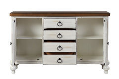 Vermont Antique White Console Cabinet - Ornate Home