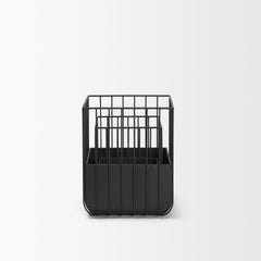 Verna Matte Black Wire Cage Metal Planters (Set of 2)