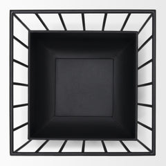 Verna Matte Black Wire Cage Metal Planters (Set of 2)