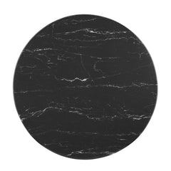 Verne Gold/Black 28" Artificial Marble Dining Table - Ornate Home