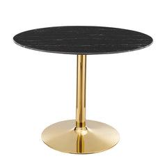 Verne Gold/Black 40" Artificial Marble Dining Table - Ornate Home