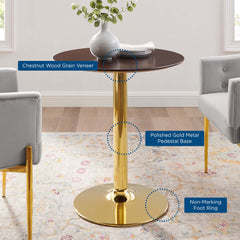 Verne Gold/Cherry Walnut 28" Dining Table - Ornate Home