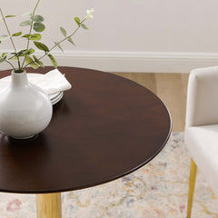 Verne Gold/Cherry Walnut 28" Dining Table - Ornate Home