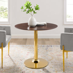 Verne Gold/Cherry Walnut 35" Dining Table - Ornate Home