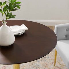 Verne Gold/Cherry Walnut 35" Dining Table - Ornate Home