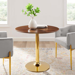 Verne Gold/Walnut 35" Dining Table - Ornate Home