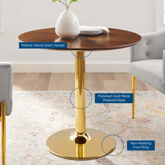 Verne Gold/Walnut 35" Dining Table - Ornate Home
