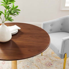 Verne Gold/Walnut 35" Dining Table - Ornate Home