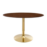 Verne Gold/Walnut 48" Oval Dining Table - Ornate Home