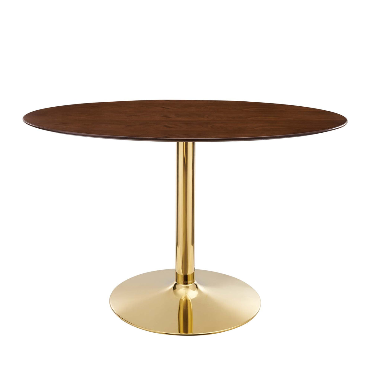 Verne Gold/Walnut 48" Oval Dining Table - Ornate Home