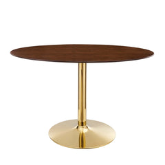 Verne Gold/Walnut 48" Oval Dining Table - Ornate Home