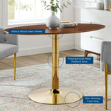 Verne Gold/Walnut 48" Oval Dining Table - Ornate Home