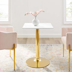 Verne Gold/White 24" Square Dining Table - Ornate Home