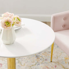 Verne Gold/White 28" Dining Table - Ornate Home