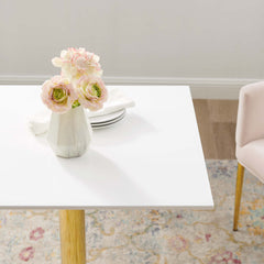 Verne Gold/White 28" Square Dining Table - Ornate Home
