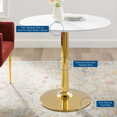 Verne Gold/White 35" Dining Table - Ornate Home