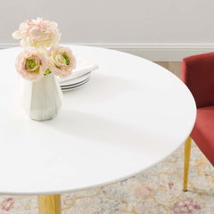 Verne Gold/White 35" Dining Table - Ornate Home