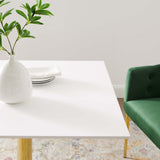 Verne Gold/White 35" Square Dining Table - Ornate Home