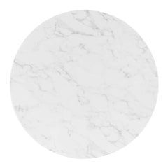 Verne Gold/White 40" Artificial Marble Dining Table - Ornate Home