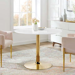Verne Gold/White 40" Dining Table - Ornate Home