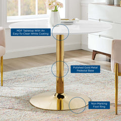 Verne Gold/White 40" Dining Table - Ornate Home