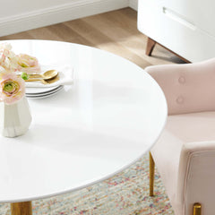 Verne Gold/White 40" Dining Table - Ornate Home
