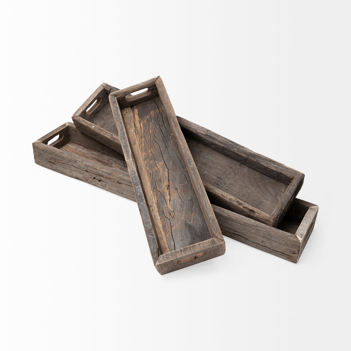 Vernon Brown Large Reclaimed Wood Tray - Ornate Home