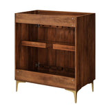 Vernon Walnut 30" Fluted Wood Vanity Cabinet Without Sink - Ornate Home