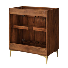 Vernon Walnut 30" Fluted Wood Vanity Cabinet Without Sink - Ornate Home
