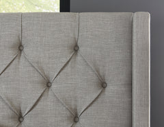 Verona Upholstered Footboard Full Storage Bed in Speckled Grey - Ornate Home