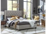 Verona Upholstered Platform Bed in Speckled Grey - Ornate Home
