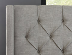Verona Upholstered Platform Bed in Speckled Grey - Ornate Home