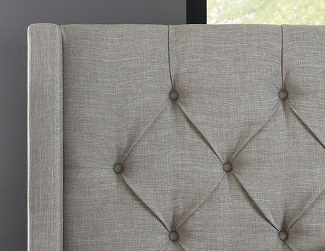 Verona Upholstered Platform Bed in Speckled Grey - Ornate Home