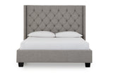 Verona Upholstered Platform Bed in Speckled Grey - Ornate Home