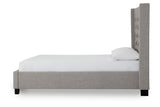 Verona Upholstered Platform Bed in Speckled Grey - Ornate Home