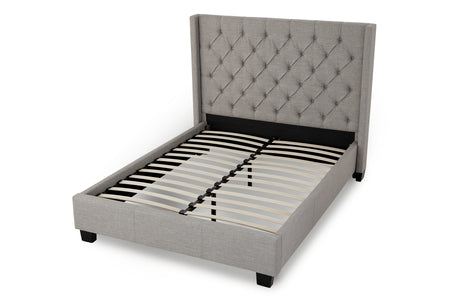 Verona Upholstered Platform Bed in Speckled Grey - Ornate Home