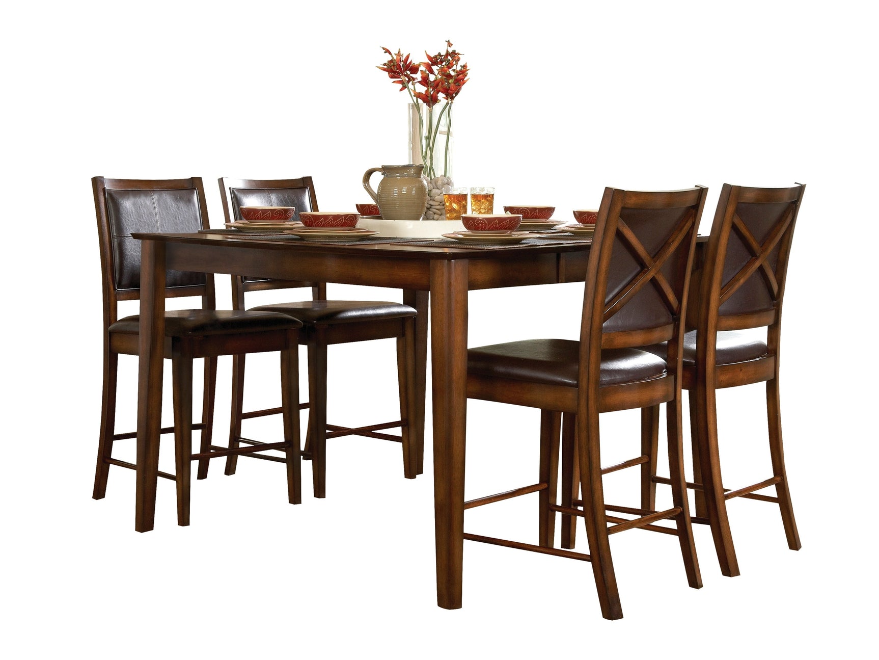 Verona Wire Brushed Amber 5-piece Dinig Table Set - Ornate Home